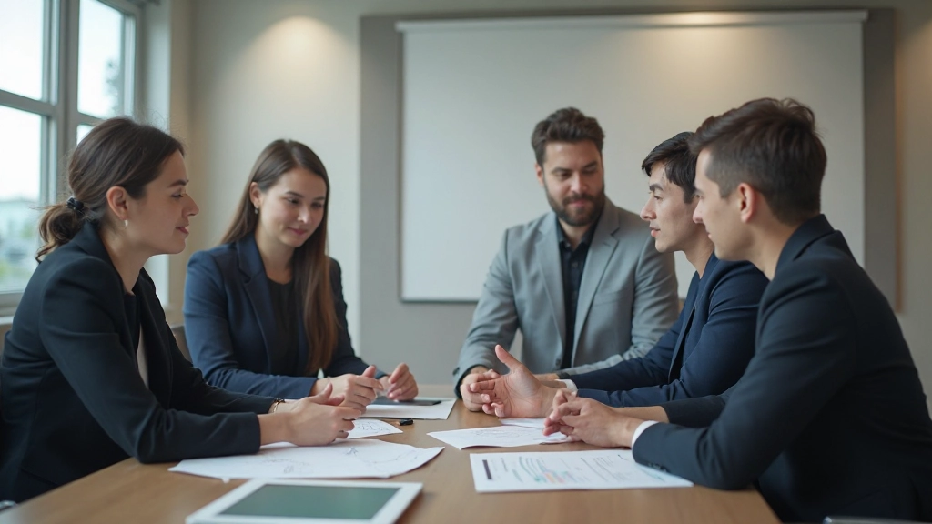 Профессионалы обсуждают проект за столом в деловой обстановке