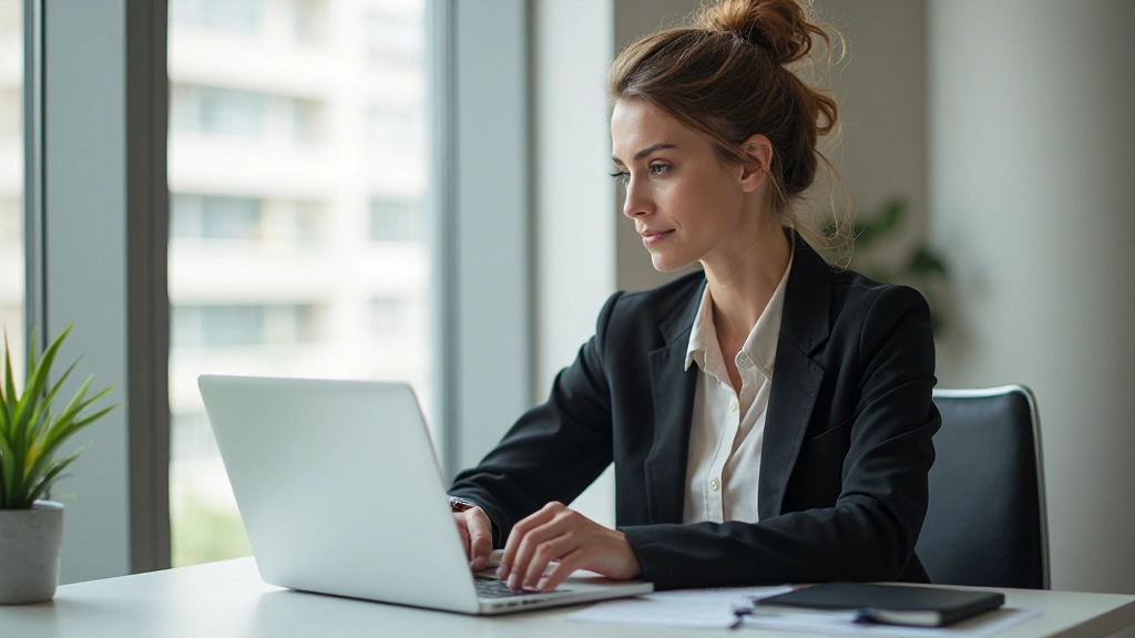 Специалист проходит курс профессионального развития за ноутбуком